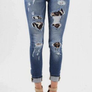 LEOPARD PATCHED JEANS (Judy Blue)